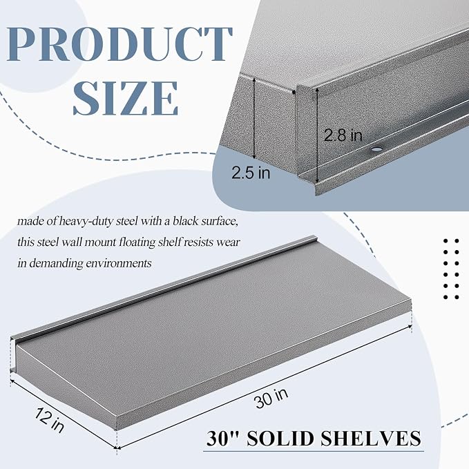 DoubleFill 1 Pack 30 x 12 Inches Heavy Duty Solid Shelf - Image 3