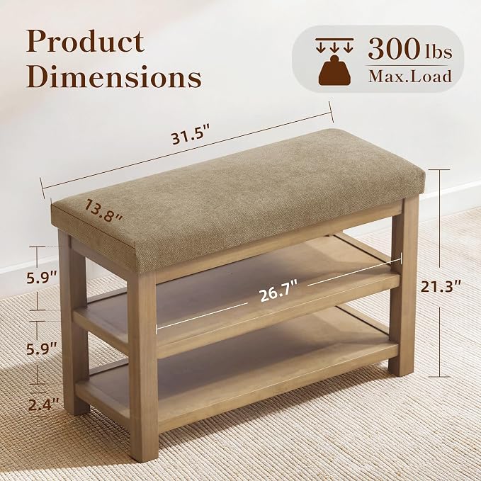Zihanhome 2 Tier Shoe Rack Bench - Image 2