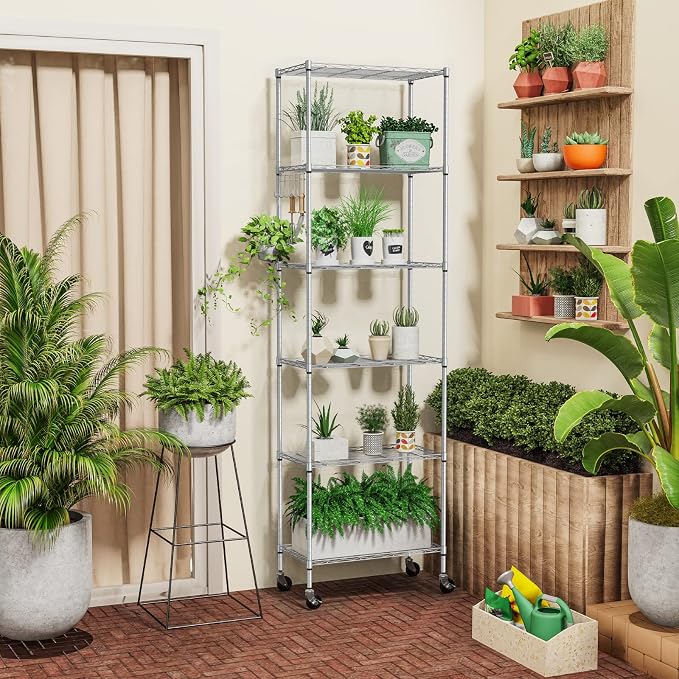 Homdox 6-Tier Storage Shelf Wire Shelving Unit Free Standing Rack Organization - Image 4