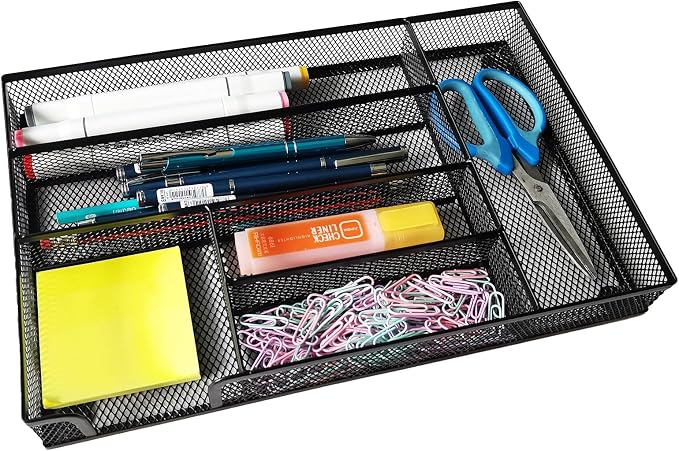 Desk Drawer Organizer Metal Mesh Drawer Organizer Tray - Image 2