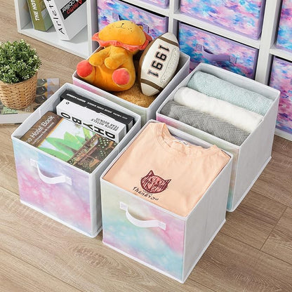 Stero Fabric Storage Cubes, 6 Pack Foldable Storage Bins - Image 5