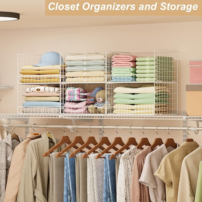 Huxitocan 6-Tier Stackable Closet Organizers and Storage Basket - Image 2