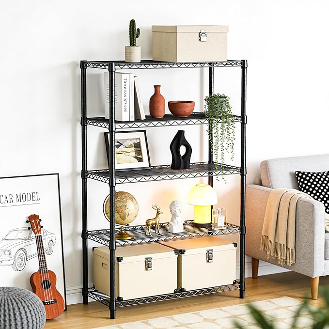 IZEUK 5-Tier Heavy Duty Metal Storage Shelving Unit, Adjustable Steel Wire Rack - Image 6