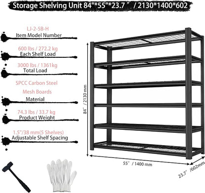 Storage Shelving Unit Heavy Duty Garage Shelves Metal Organizer Utility Rack - Image 2