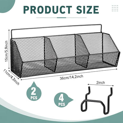 Hicarer 2 Pcs Divided Pegboard Baskets - Image 2
