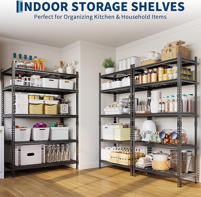 Garage Shelving 2200 LBS Storage Shelves Adjustable Metal Shelving Unit Heavy - Image 5