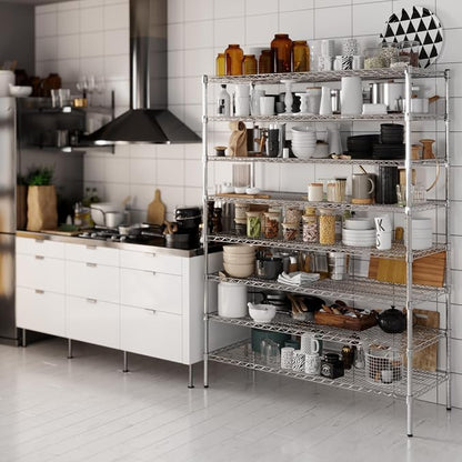 21" Deep x 54" Wide x 74" Height Wire Shelving Kit | 8-Tier | NSF Commercial - Image 2