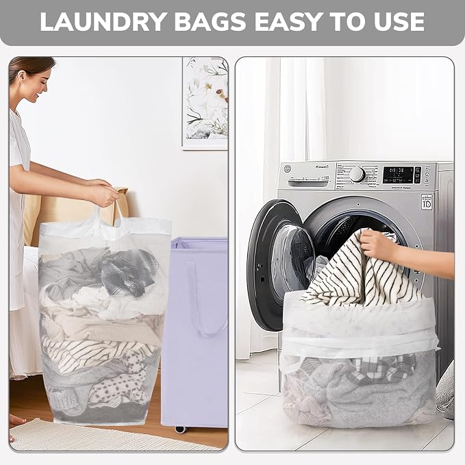 Goodpick Laundry Basket with Wheels 2-Pack, 75L Collapsible Laundry Baskets - Image 5