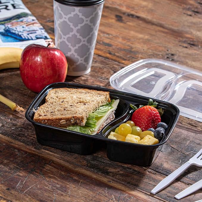 Meal Prep Container Reusable 2 Compartment - Image 6
