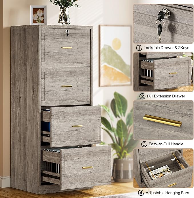 Tribesigns 4-Drawer File Cabinet - Image 6