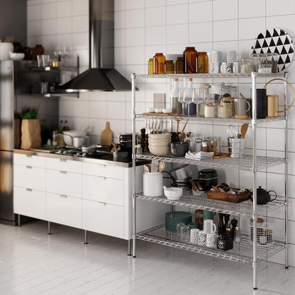 24" Deep x 48" Wide x 64" Height Wire Shelving Kit | 5-Tier | NSF Commercial - Image 2