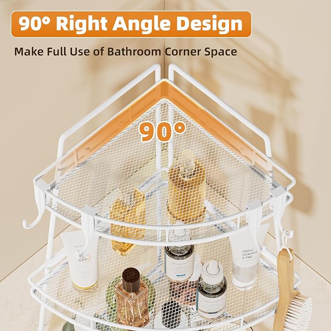 VITVITI 3 Tier Corner Bathroom Counter Organizer, Metal Bathroom Countertop - Image 3