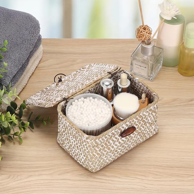Hipiwe Wicker Shelf Basket Mini Seagrass Basket - Image 2