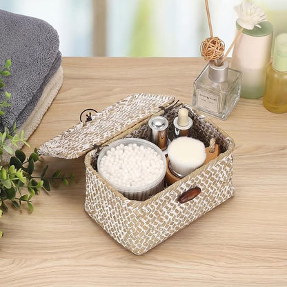 Hipiwe Wicker Shelf Basket Mini Seagrass Basket - Image 2