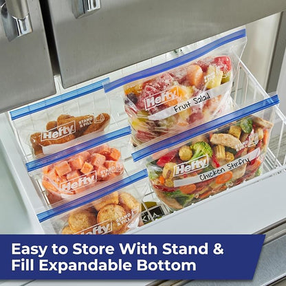 Hefty Press to Close Plastic Freezer Bags, Half Gallon Size - Image 6