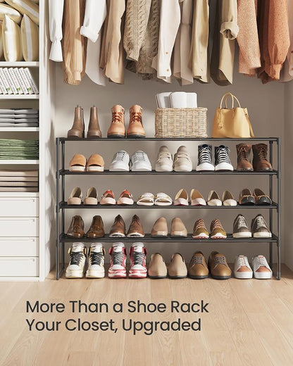 SONGMICS Shoe Rack, 4-Tier Shoe Organizer, Metal Storage Shelf, Upright or - Image 8
