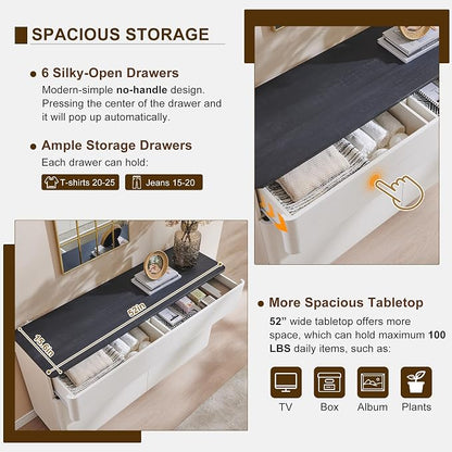 ACCOHOHO Modern 6 Drawer Dresser - Image 4