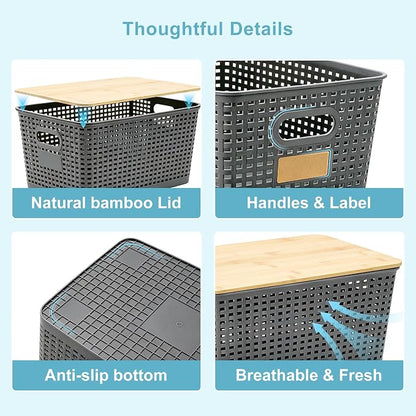 Bagnizer 2 Pack Tall Plastic Storage Bins - Image 8