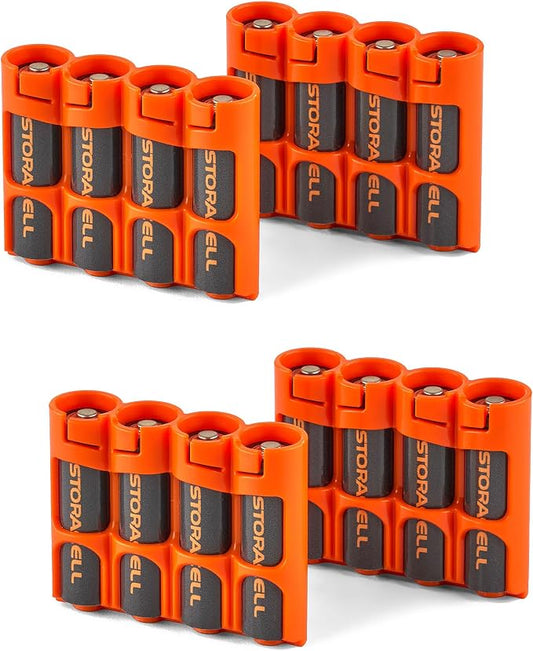 Storacell Slimline AA-4 Battery Storage Caddy and Dispenser, Holds 4 AA by Storacell