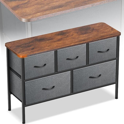 Curved Profile Dresser for Bedroom, Chest of Drawers, 5 Storage Drawers by Sonharlar