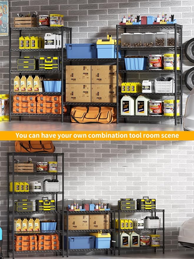 6 Tier Adjustable Storage Shelves, Heavy Duty Metal Utility Shelf 1500LBS - Image 7