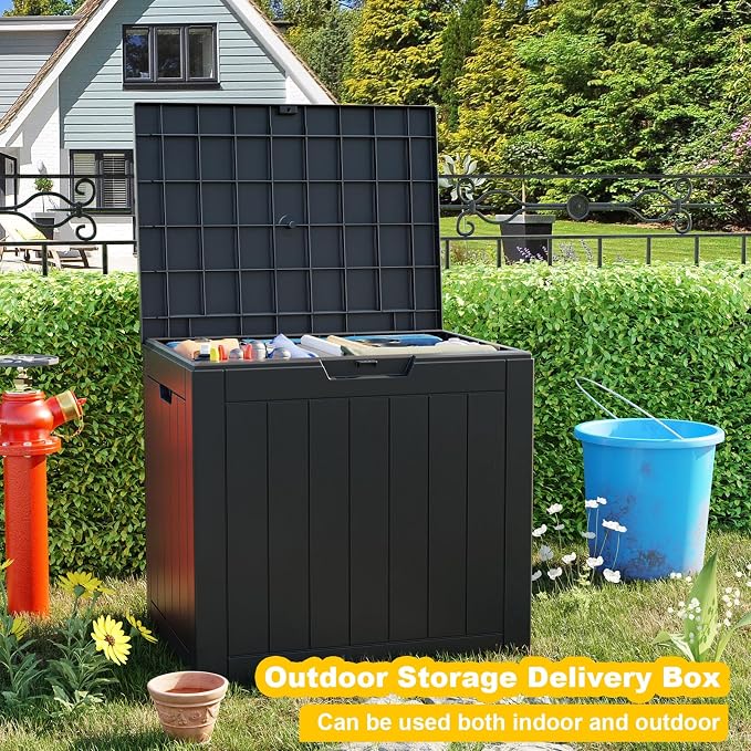 30 Gallon Deck Box, Resin Outdoor Storage Box - Image 4