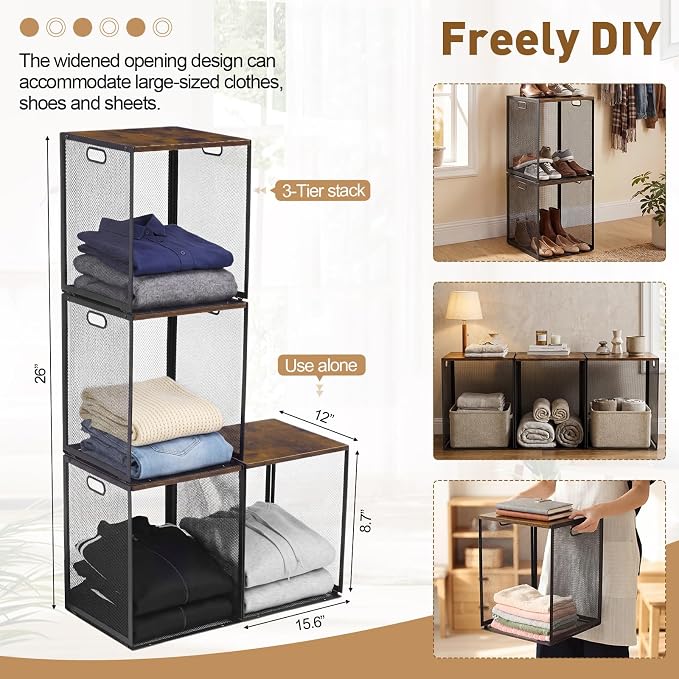 AceOrbit 3 Pcs Heightened Stackable Closet Organizers and Storage - Image 2