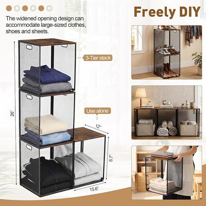 AceOrbit 3 Pcs Heightened Stackable Closet Organizers and Storage - Image 2