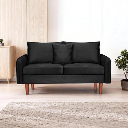 56.1" Sofa, Round armrest Velvet Loveseat, mid-Century Modern Style, Luxurious - Image 5