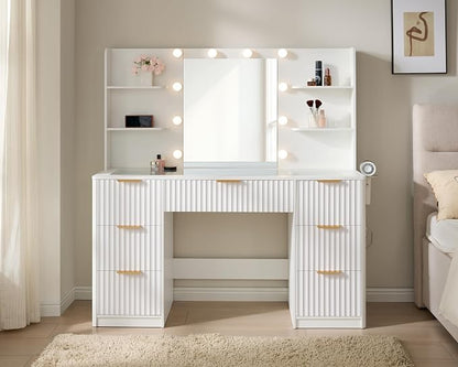 AMERLIFE 47.2" Fluted Vanity Desk - Image 2