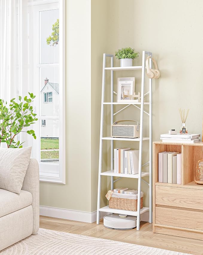 Hzuaneri Ladder Shelf, Freestanding Corner Storage Shelf | Bookcase - Image 3