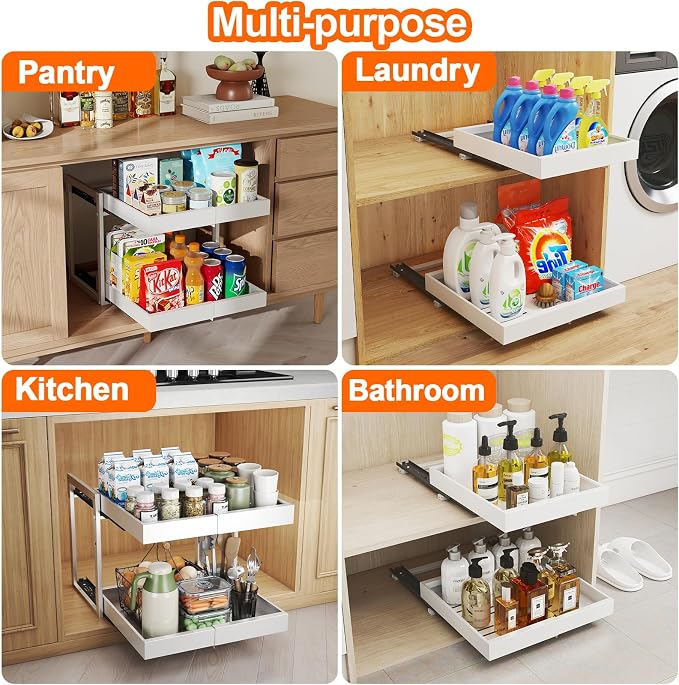 Golener 2-Tier Expandable Pull Out Cabinet Organizer - Image 7