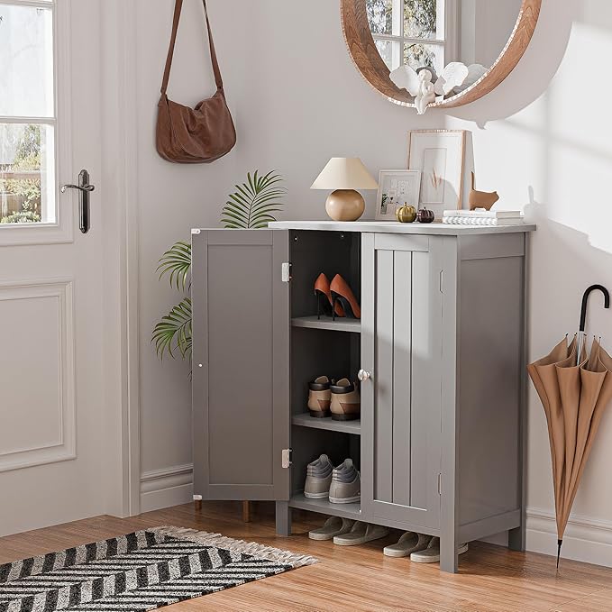 SUPER DEAL Modern Bathroom Floor Storage Cabinet - Image 2