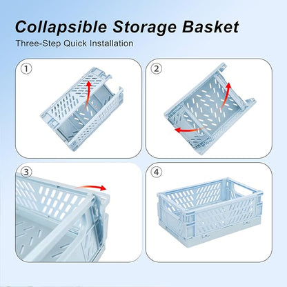 6 Pack Mini Foldable Small Plastic Baskets - Image 4