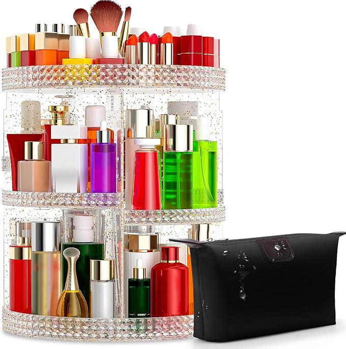 Awenia Makeup Organizer 360-Degree Rotating, Adjustable Makeup Storage - Image 8