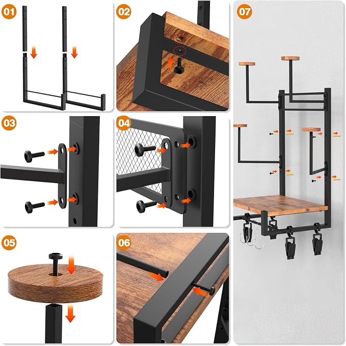 TheElves Motorcycle Helmet Holder Wall Mount, Heavy-Duty Helmet Rack - Image 3