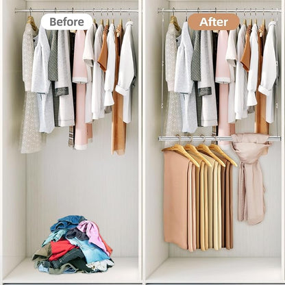 STORAGE MANIAC Hanging Closet Rod, Adjustable Width and Height Closet Hanging - Image 5
