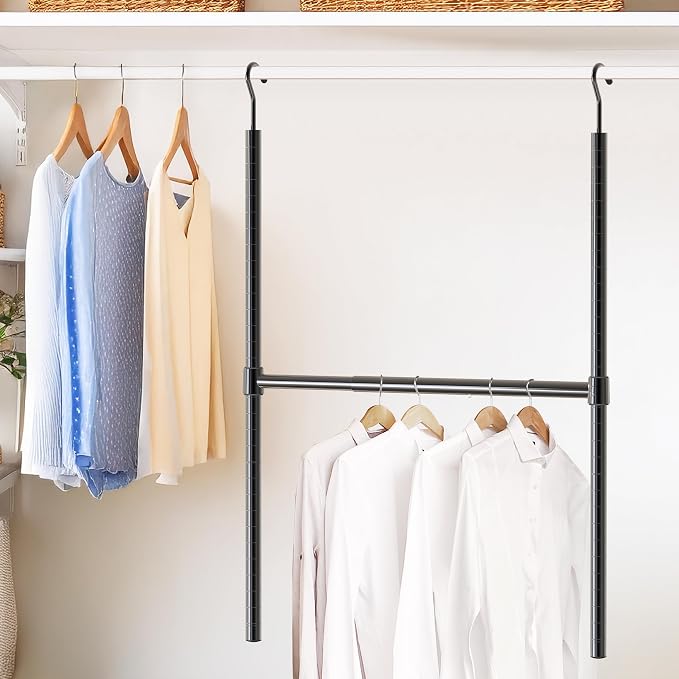 Simple Houseware Adjustable Closet Hanging Rod - Image 2