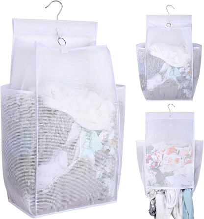 Hanging Collapsible Breathable Mesh Laundry Hamper, Fast Drying Portable Space by GUMQDD