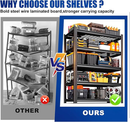 59" W Garage Shelving Heavy Duty Storage Shelves, Adjustable Metal Shelving Unit - Image 3