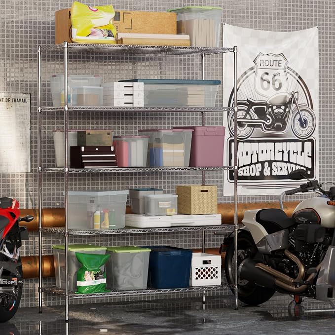 24" Deep x 60" Wide x 86" Height Wire Shelving Kit | 5-Tier | NSF Commercial - Image 6