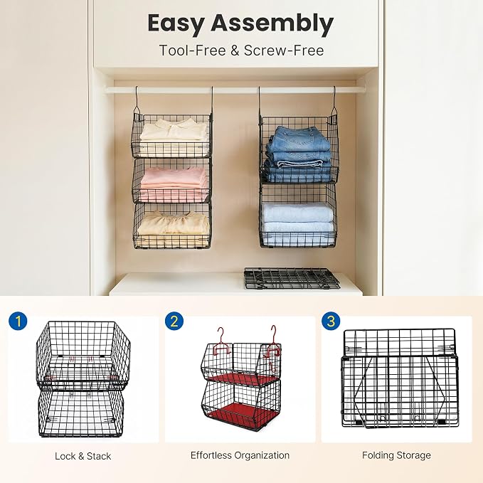 5 Tier Metal Hanging Closet Organizer - Image 7