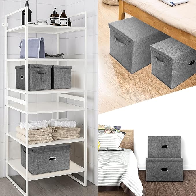 Large Linen Fabric Foldable Storage Bins - Image 5