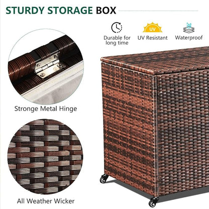 AVAWING 180 Gallon Wicker Deck Box - Image 3