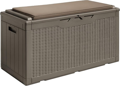 Devoko 100 Gallon Waterproof Large Resin Deck Box Outdoor Storage Box Indoor by DEVOKO