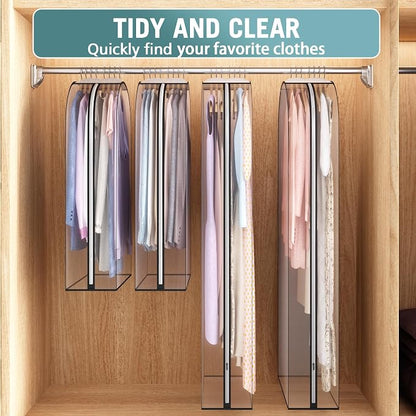 Liuoud Clear Garment Bag for Hanging Clothes 10” Gusseted, 40&60” Suit Bags for - Image 6