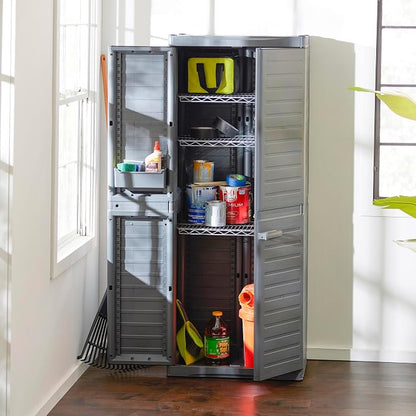 Gracious Living 3-Shelf Base Cabinet, MaxIt Lockable Utility Storage - Image 2
