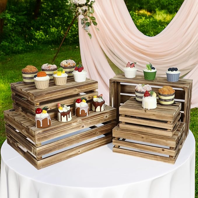 Set of 5 Large Wooden Crates, Nesting Storage Crate - Image 5