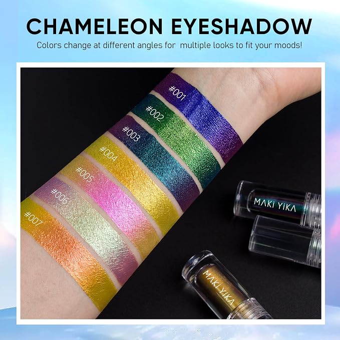 MAKI YIKA 3Pc Glitter Eyeshadow Liquid Multichrome Eyeshadows Long Lasting - Image 7