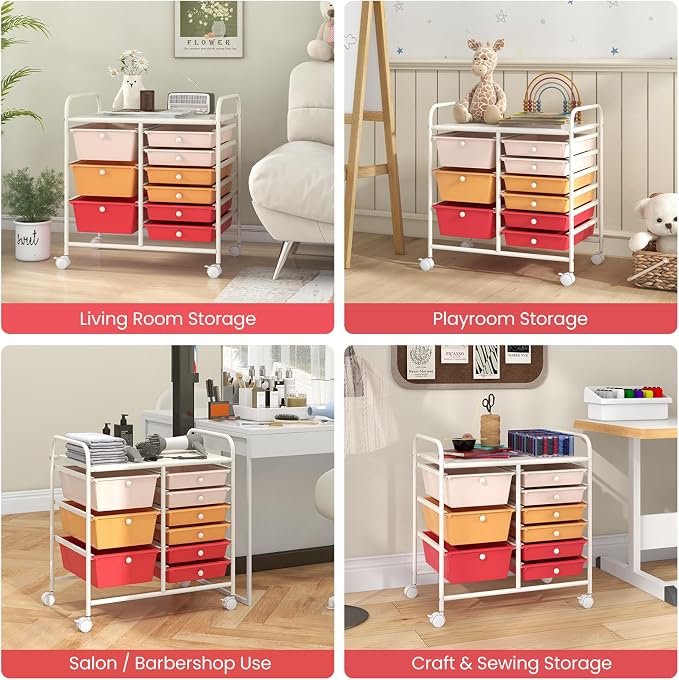 Giantex 9 Drawers Rolling Cart, Classroom Organizers, Storage Cart - Image 9